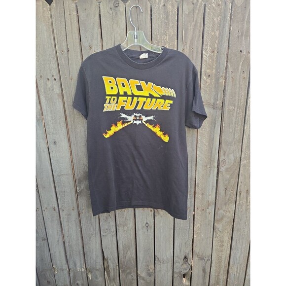Back To The Future T-Shirt Mens Medium Black Graphic DeLorean Movie Tee